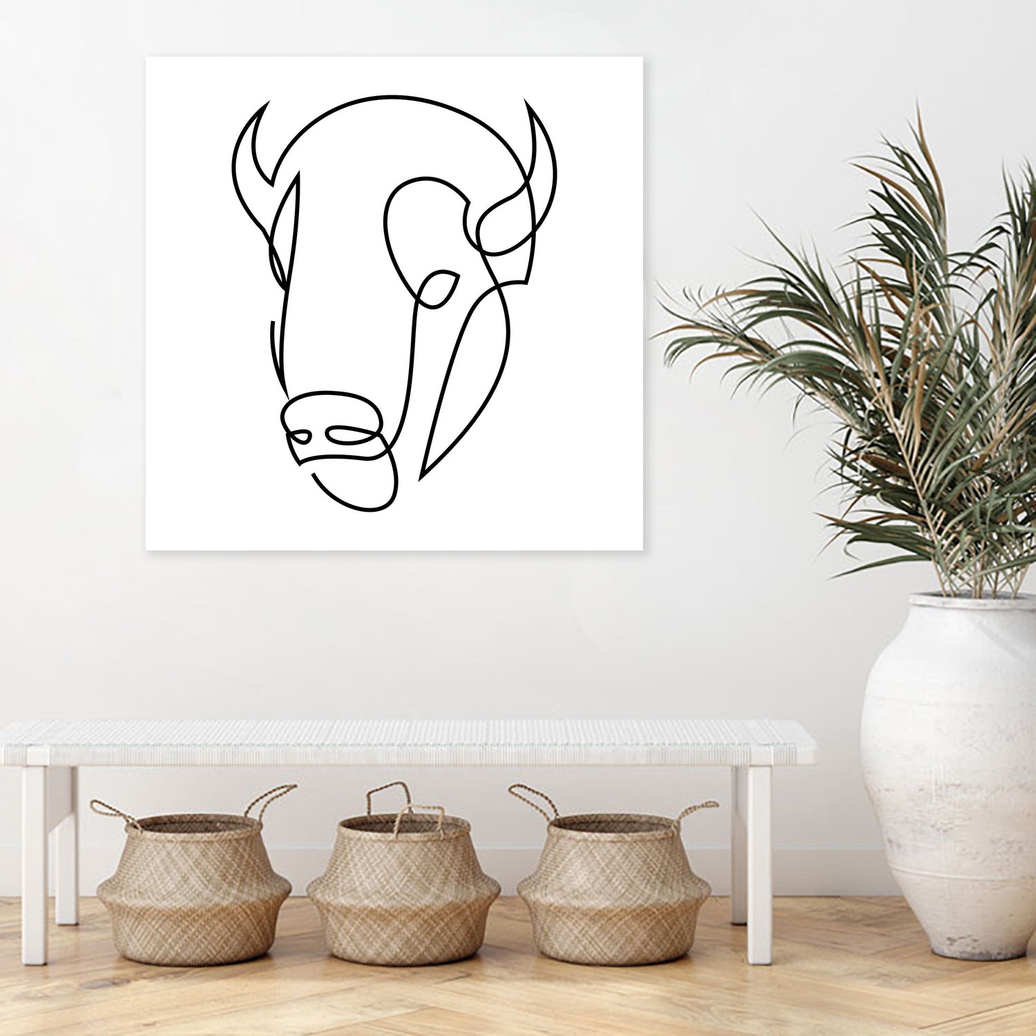 antiquity - one line bull art by Andrew Strugallo on GIANT ART - white digital drawing