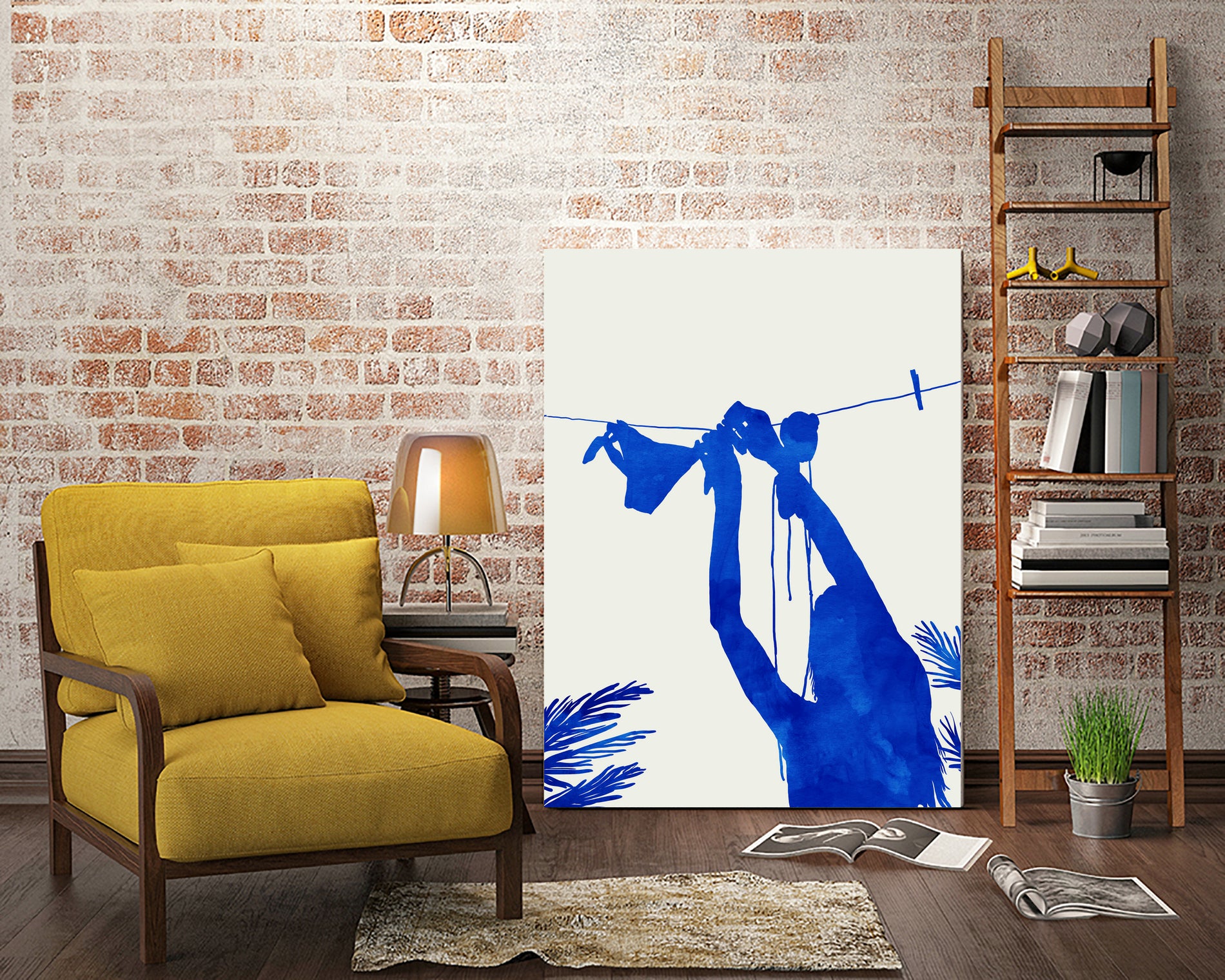 Blue Nude Vacay Matisse by Uma Gokhale on GIANT ART - blue digital painting