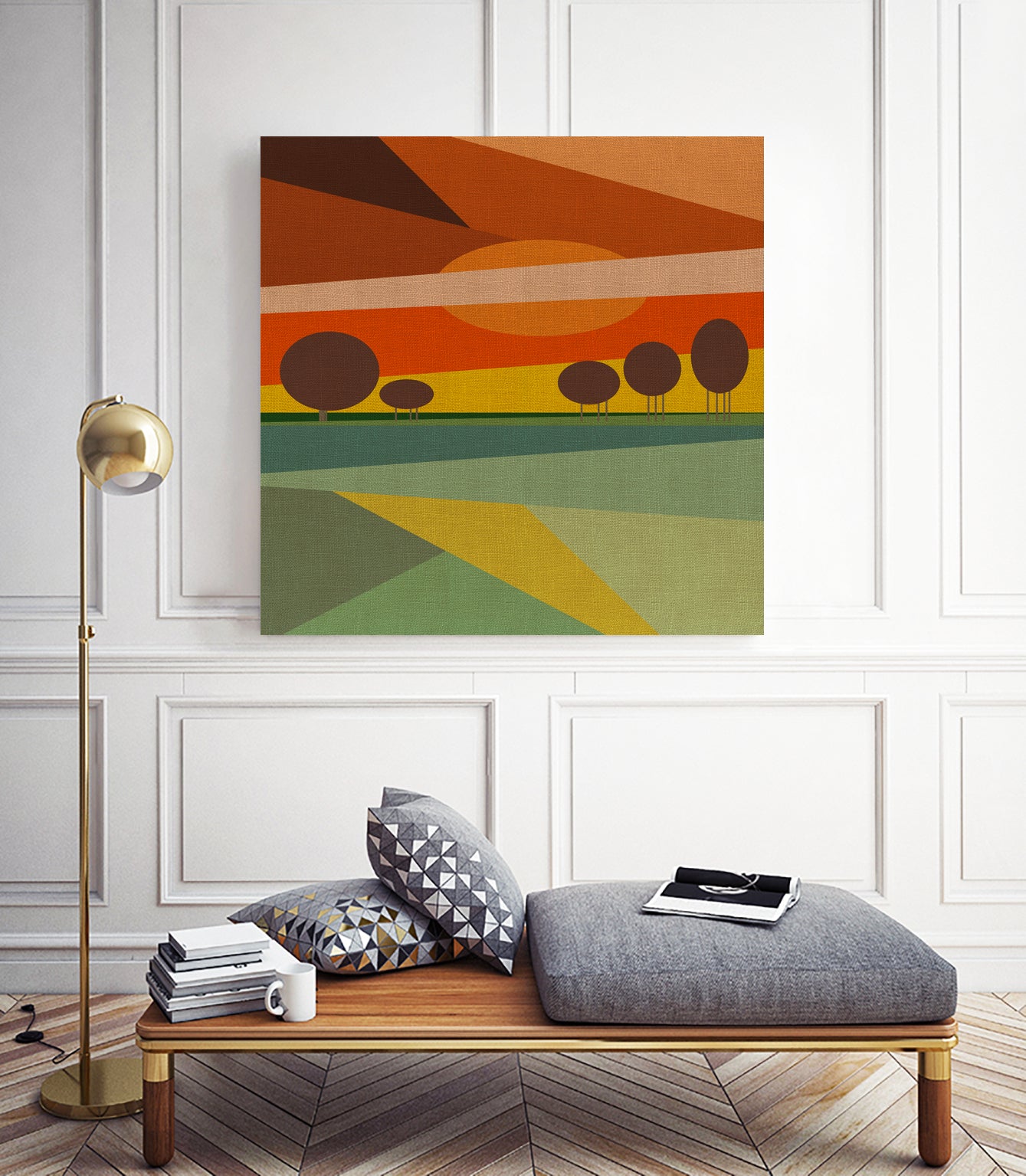 Abstract sunset by M.TERESA HERNANDEZ on GIANT ART - orange digital painting