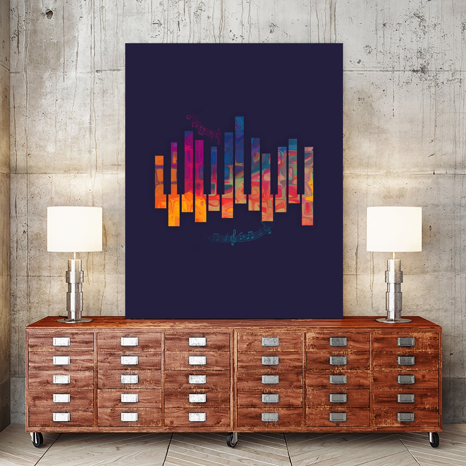 Piano Color by Leandro Jorge on GIANT ART - blue vector illustration