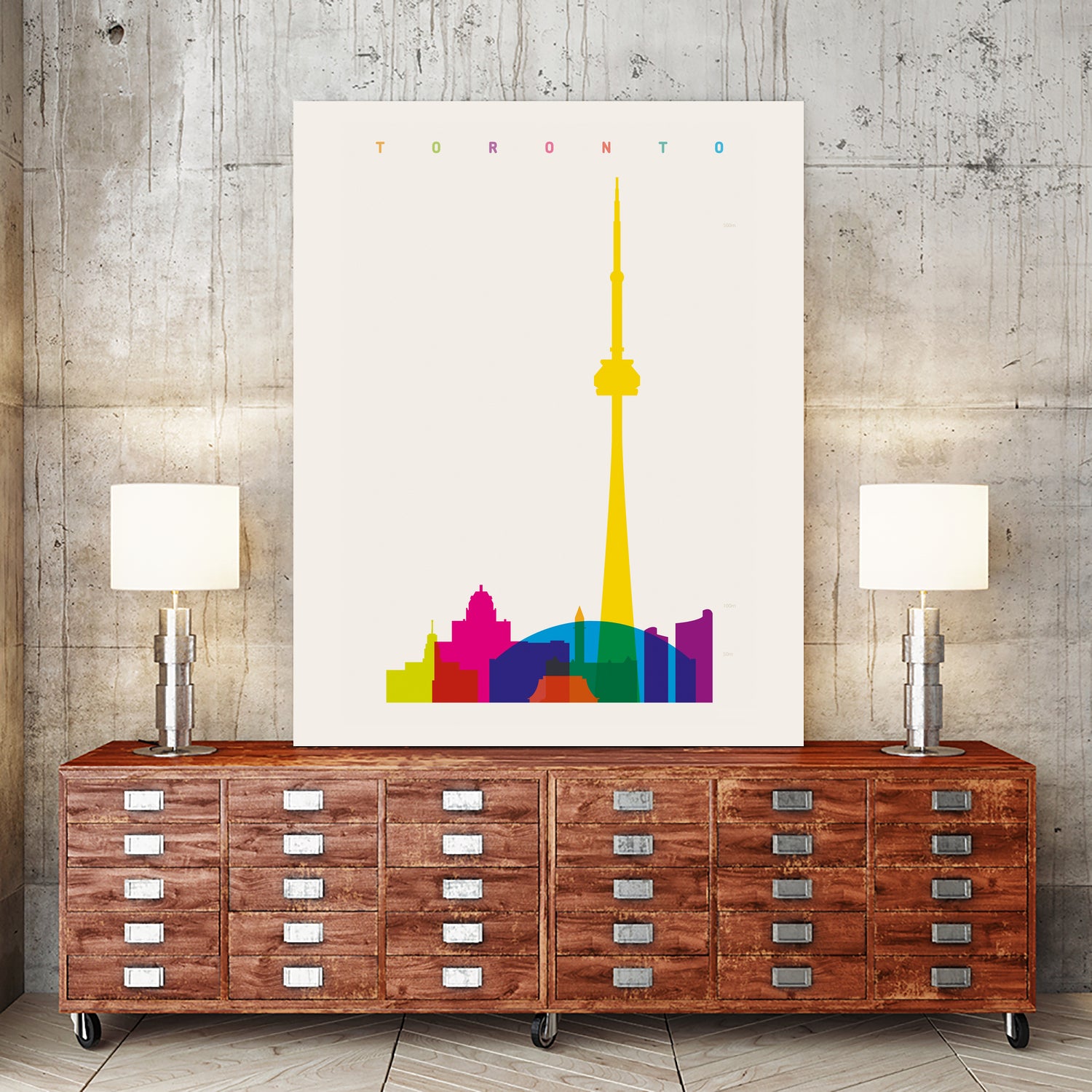Shapes of Toronto by Yoni Alter on GIANT ART - yellow digital drawing