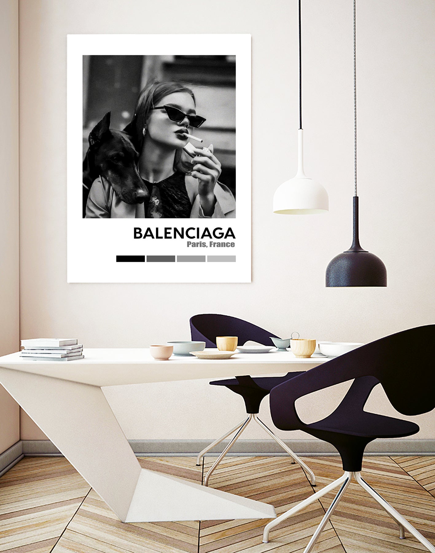 Smoking Doberman Hypebeast Luxury Fashion Poster by XingChen Lu on GIANT ART - black photo illustration