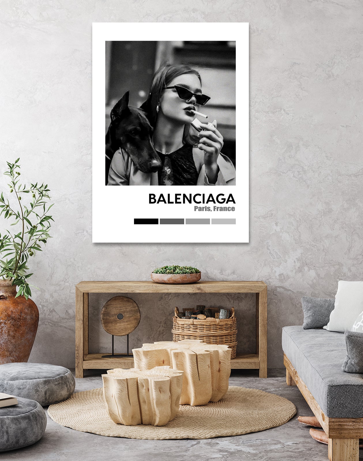 Smoking Doberman Hypebeast Luxury Fashion Poster by XingChen Lu on GIANT ART - black photo illustration