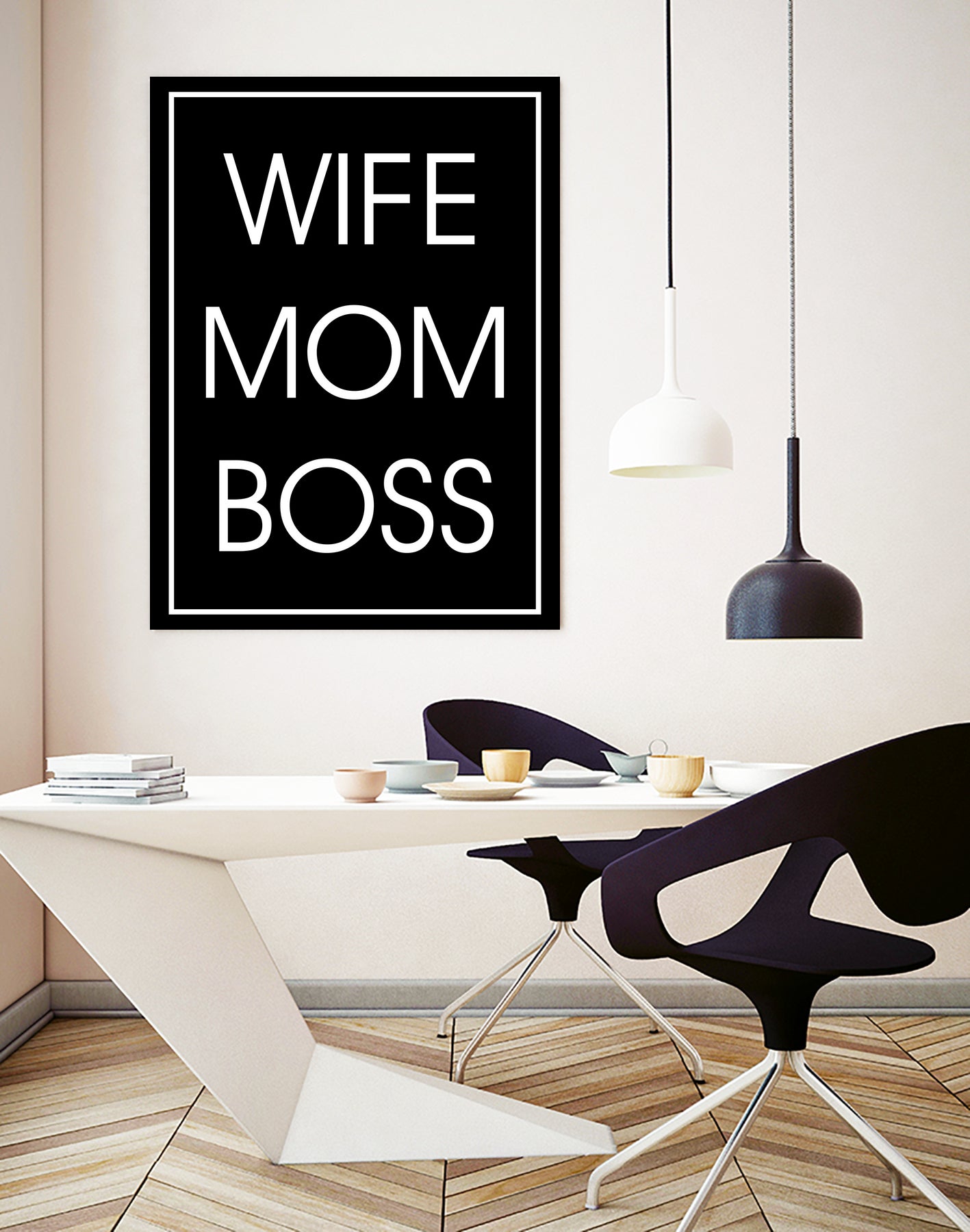 WIFE MOM BOSS by ALMA Studio on GIANT ART - black typography
