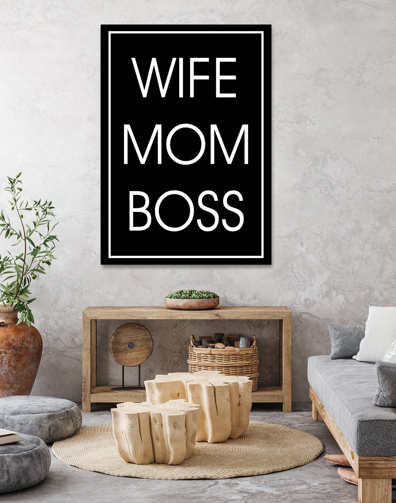WIFE MOM BOSS by ALMA Studio on GIANT ART - black typography