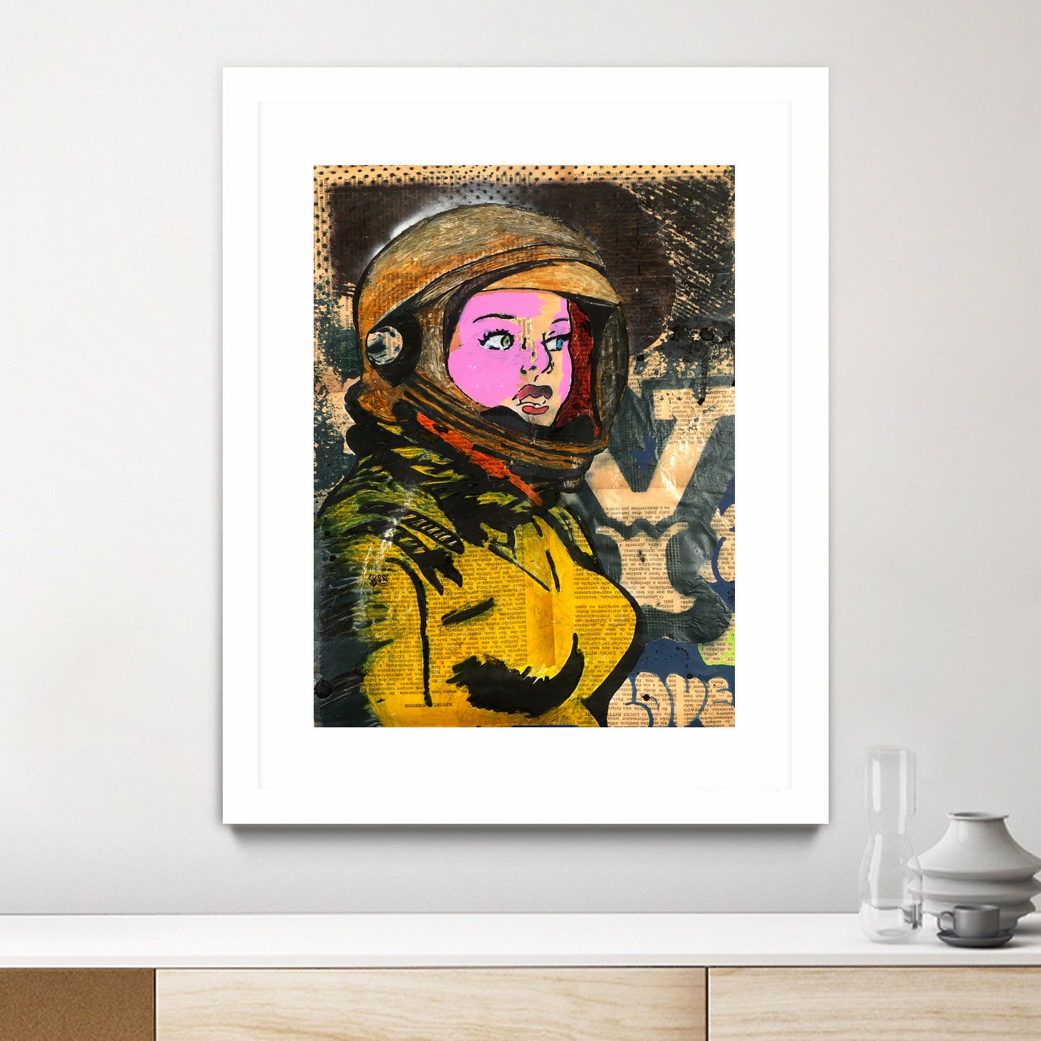 Astronaut | Graffiti | Pop art | Street-art aesthetics by TULIO ALMEIDA on GIANT ART - orange mixed media