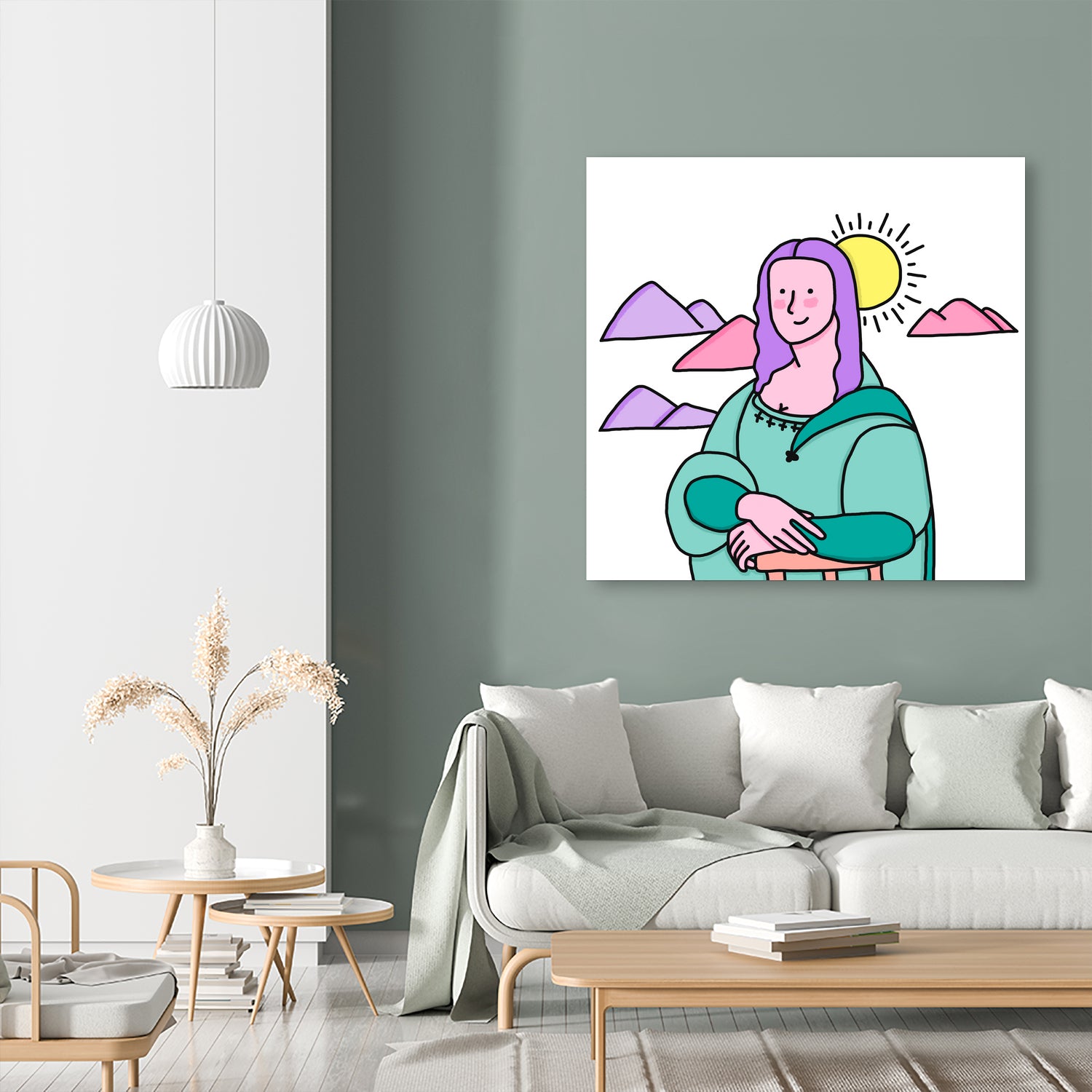 Mona Lisa by Idil Keysan on GIANT ART - pink digital drawing