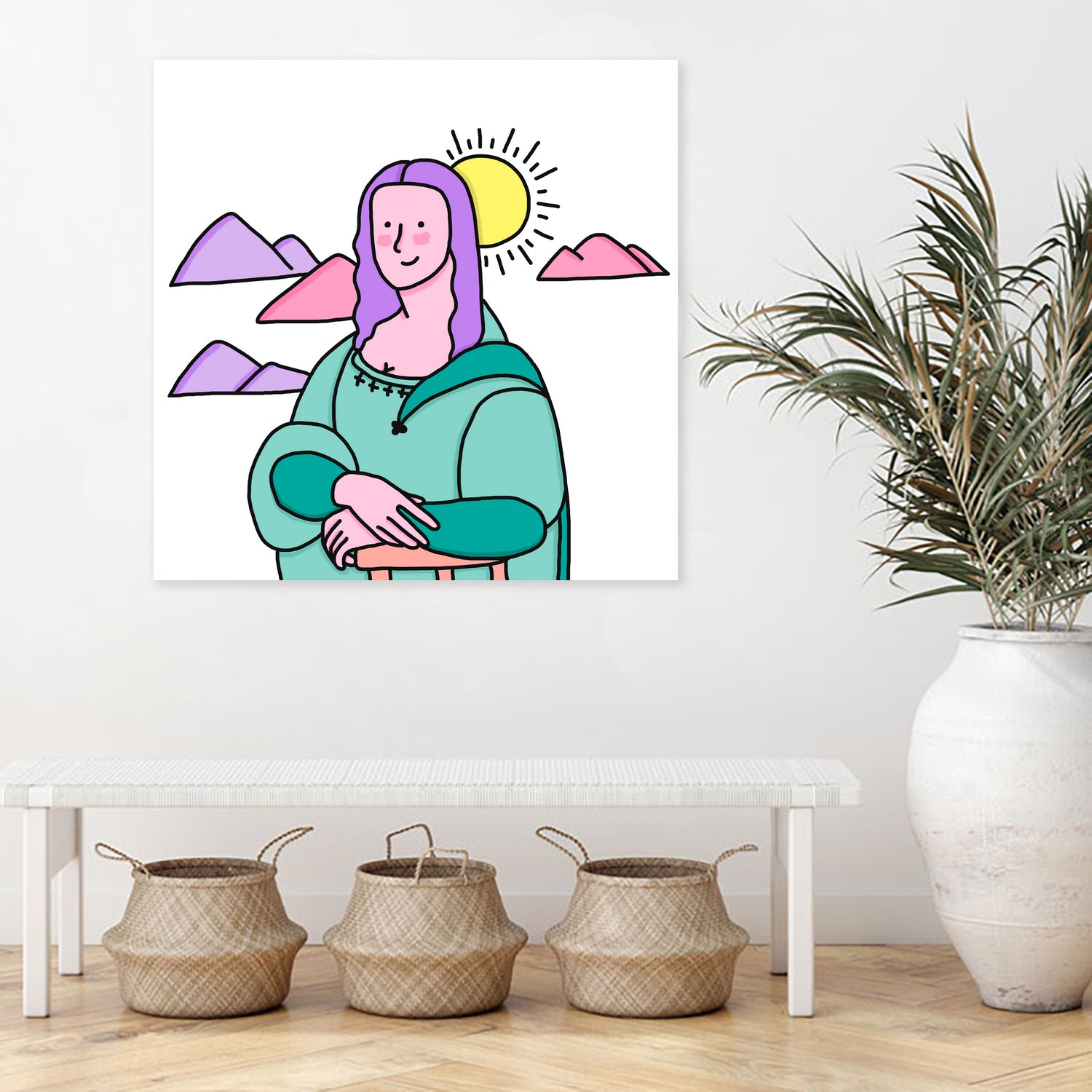 Mona Lisa by Idil Keysan on GIANT ART - pink digital drawing