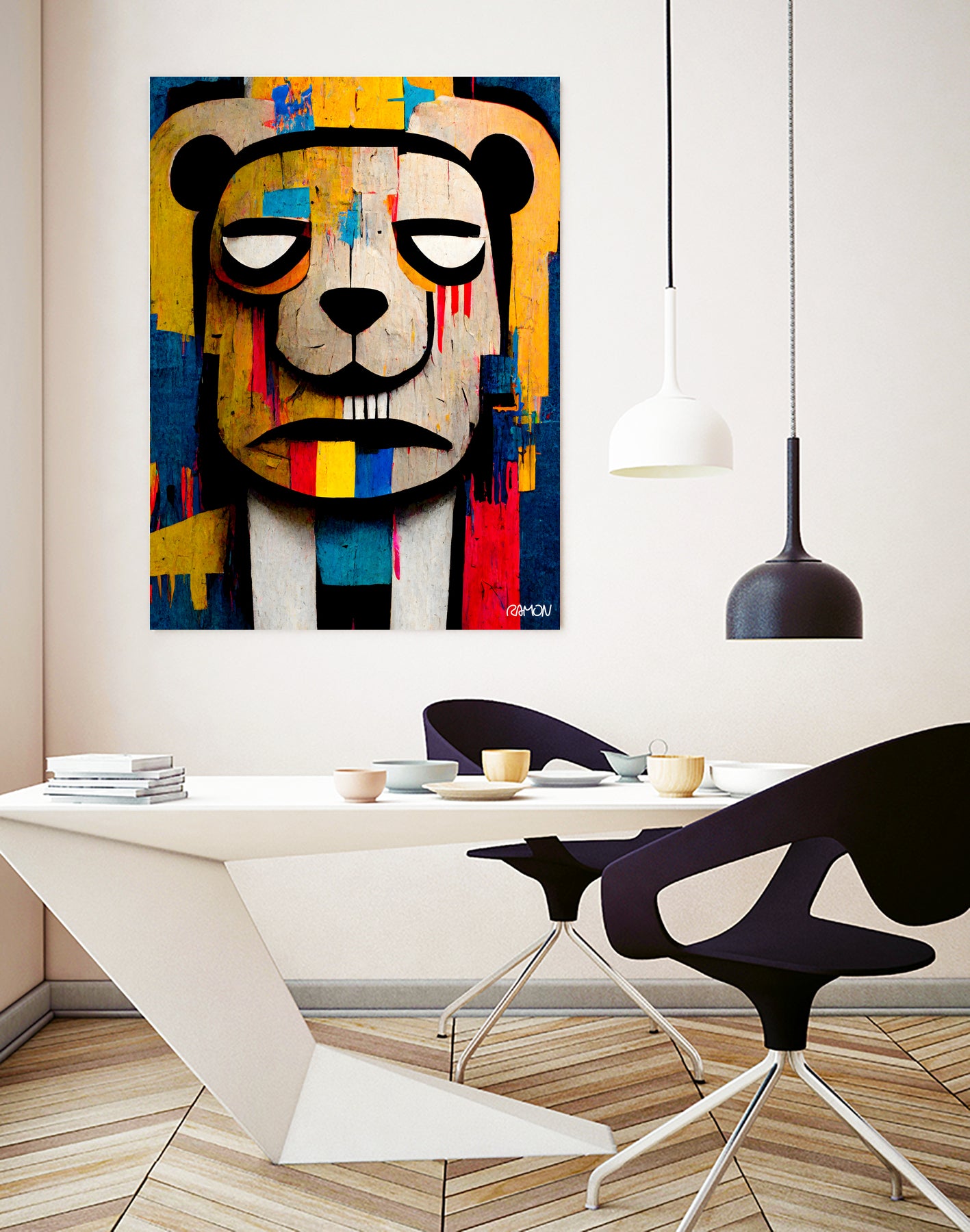 Abstract Art bear by Ramon Souza on GIANT ART - yellow digital painting