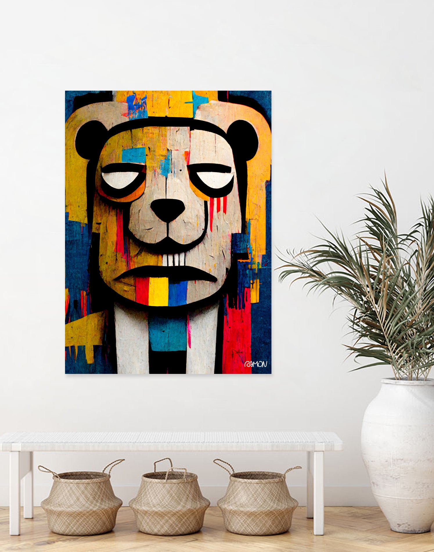 Abstract Art bear by Ramon Souza on GIANT ART - yellow digital painting
