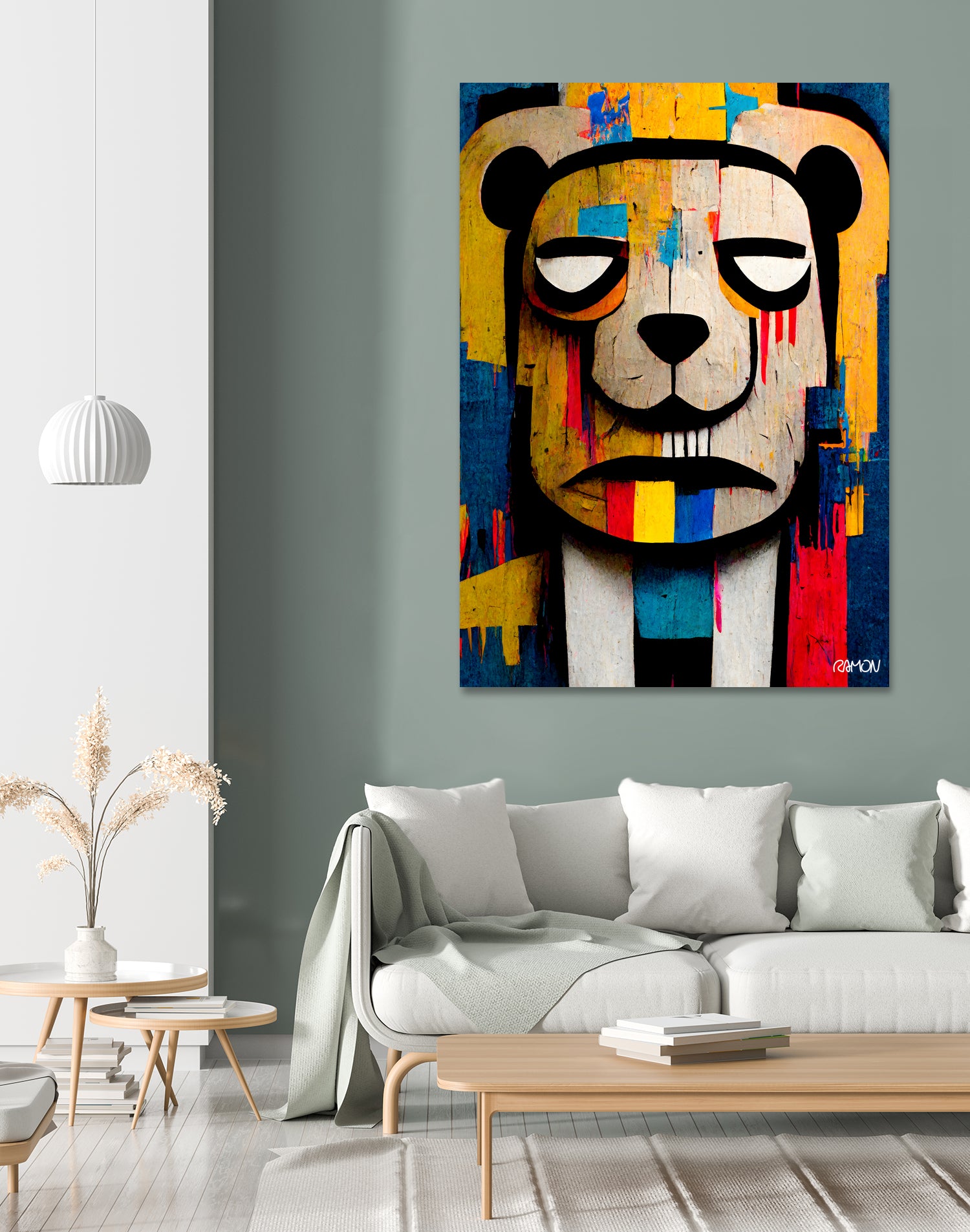 Abstract Art bear by Ramon Souza on GIANT ART - yellow digital painting