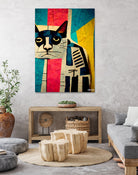 Abstract Art Cat by Ramon Souza on GIANT ART - white digital painting