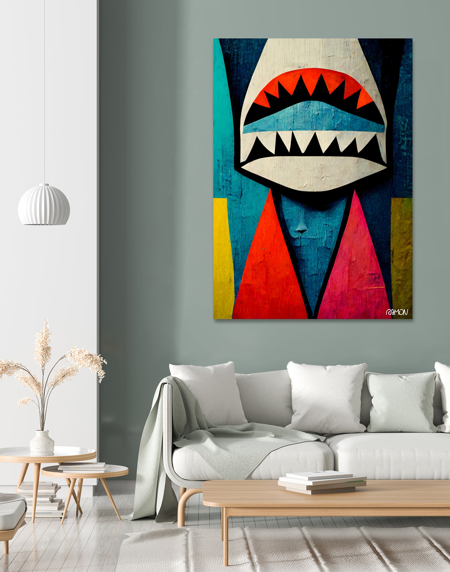 Caution Shark! by Ramon Souza on GIANT ART - blue digital painting