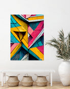 Origami Wall by Ramon Souza on GIANT ART - blue digital painting