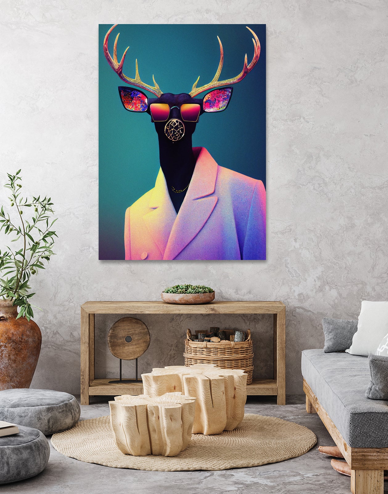 retro deer by M Maisur Amin on GIANT ART - black digital painting