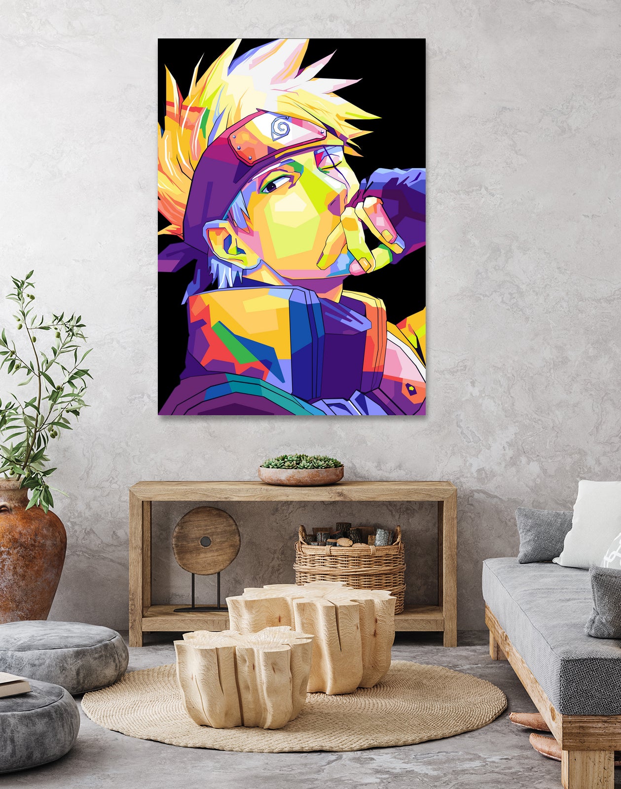 hatake kakashi wpap pop art by trends shop on GIANT ART - black character design