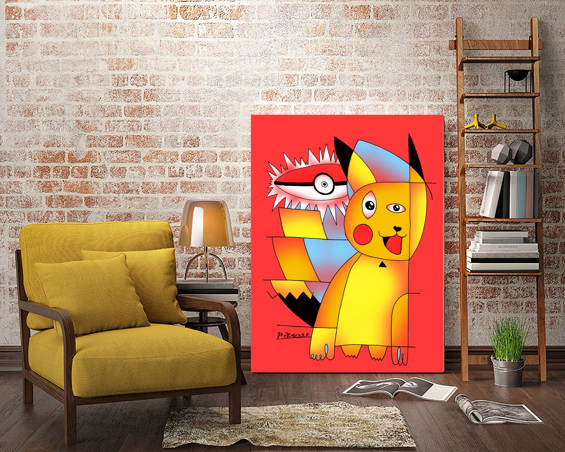 Pikasso by Tobias Fonseca on GIANT ART - red digital drawing