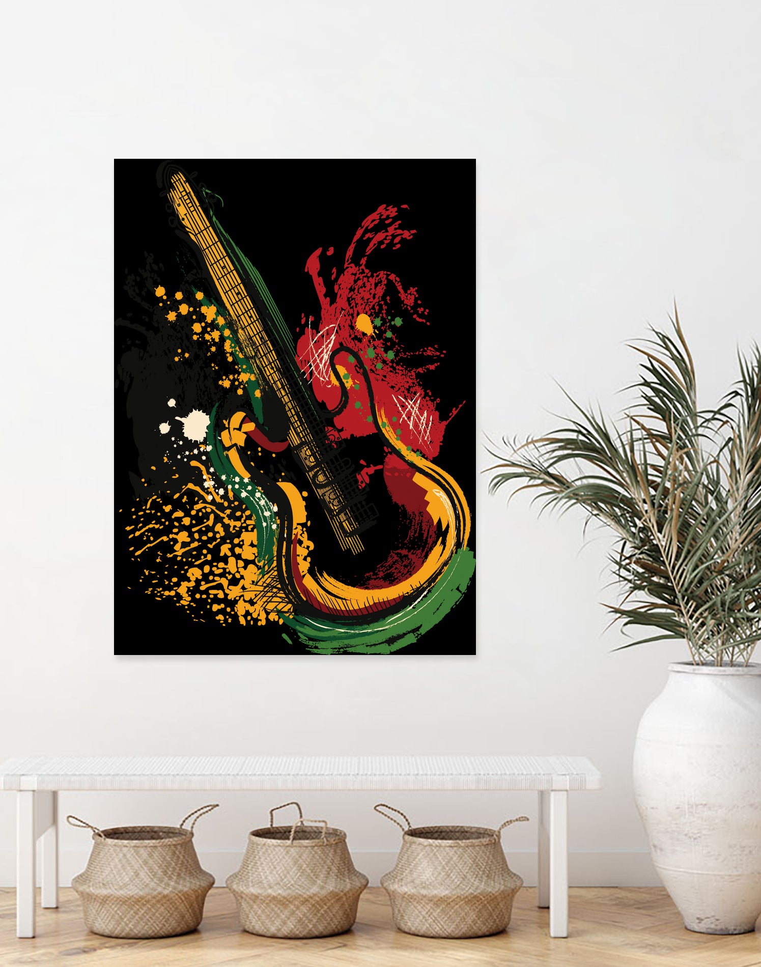 Electric guitar Grunge by Desi Setyoningrum on GIANT ART - black vector illustration