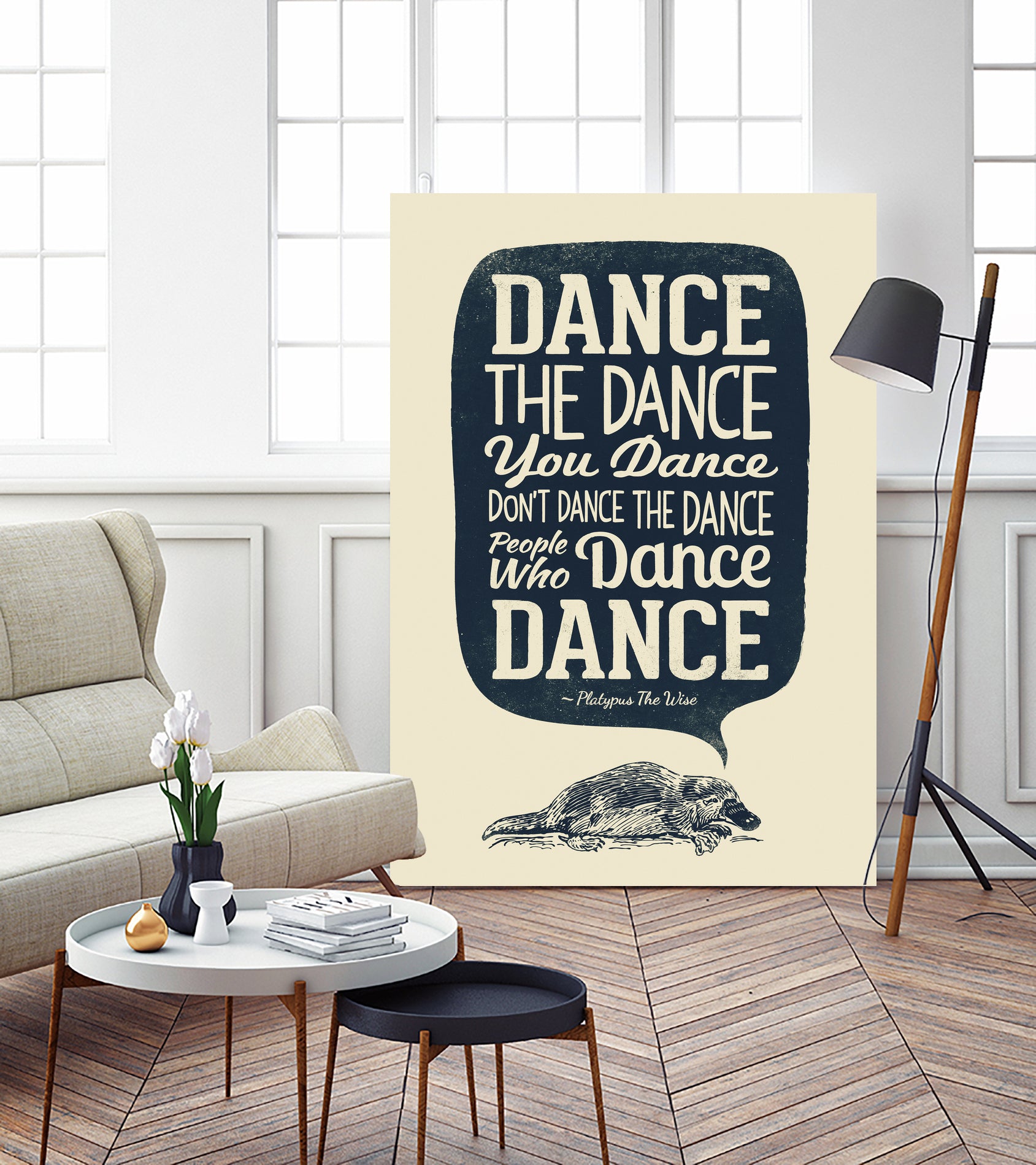 Platypus The Wise by Victor Vercesi on GIANT ART - white typography