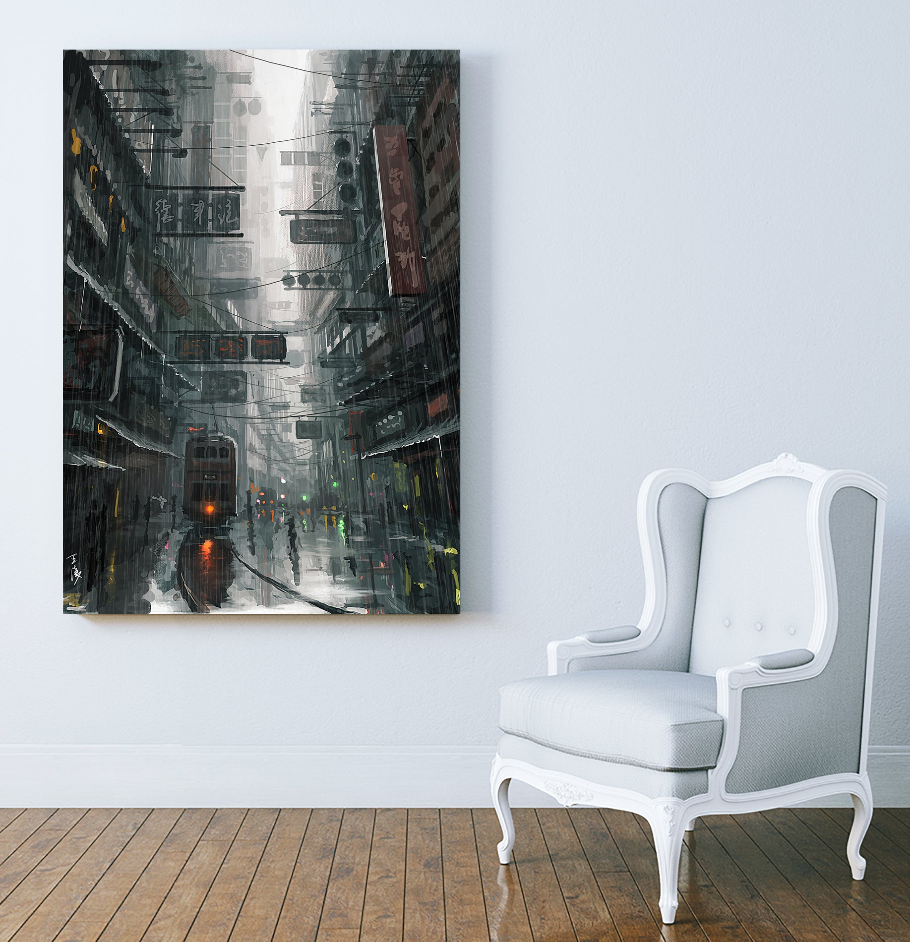 The City by Ling Wang on GIANT ART - blue digital painting