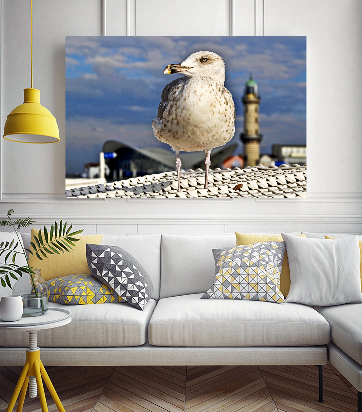 Magic Seagull on the Baltic Sea by SILVIA WISCHEROPP on GIANT ART - blue photo illustration