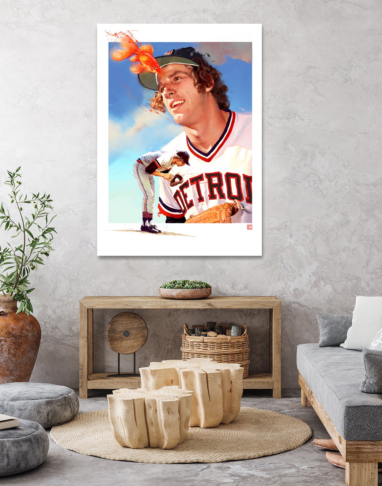 Mark Fidrych by Claudia Labarca on GIANT ART - orange digital painting