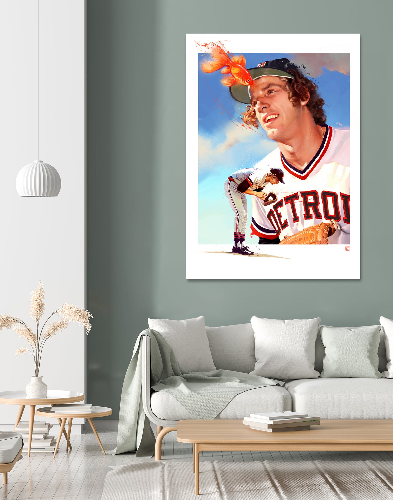 Mark Fidrych by Claudia Labarca on GIANT ART - orange digital painting