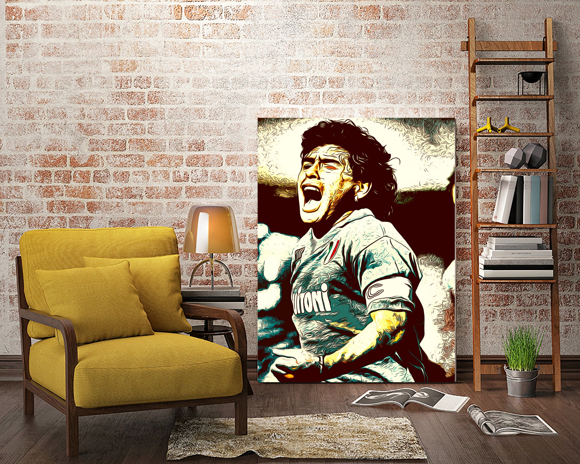 MARADONA SOCCER SPORT by MAX HARD on GIANT ART - orange vector illustration