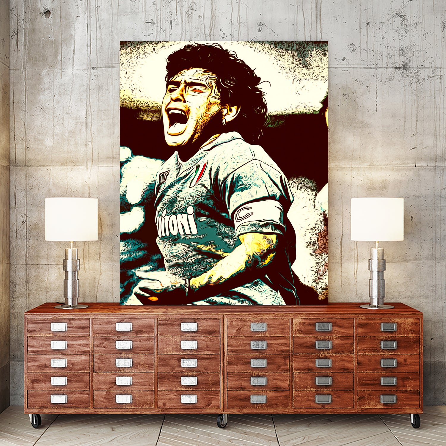 MARADONA SOCCER SPORT by MAX HARD on GIANT ART - orange vector illustration