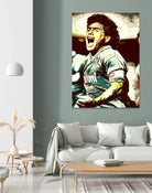 MARADONA SOCCER SPORT by MAX HARD on GIANT ART - orange vector illustration