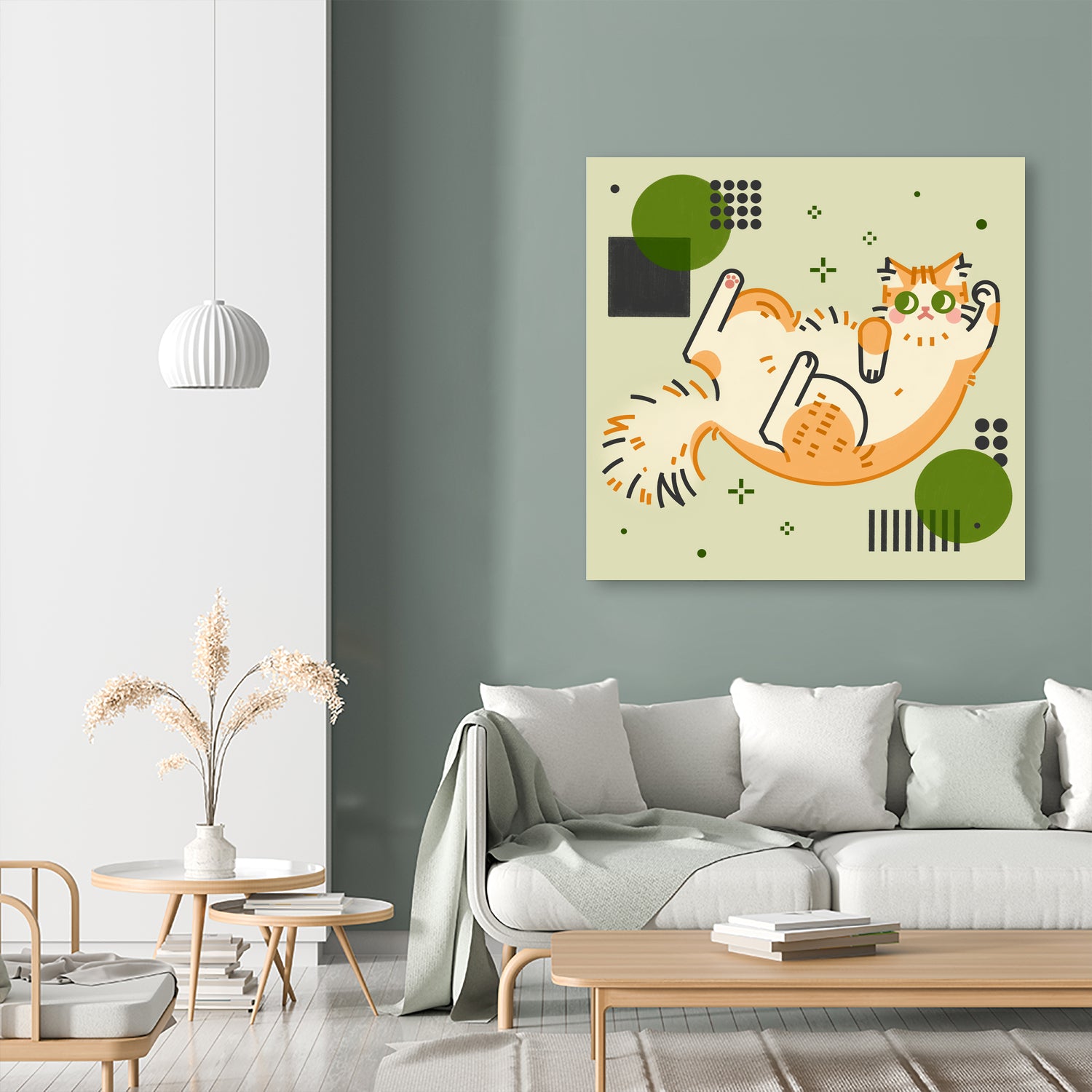 CATS_2 by Filomena Fidalgo on GIANT ART - green digital drawing