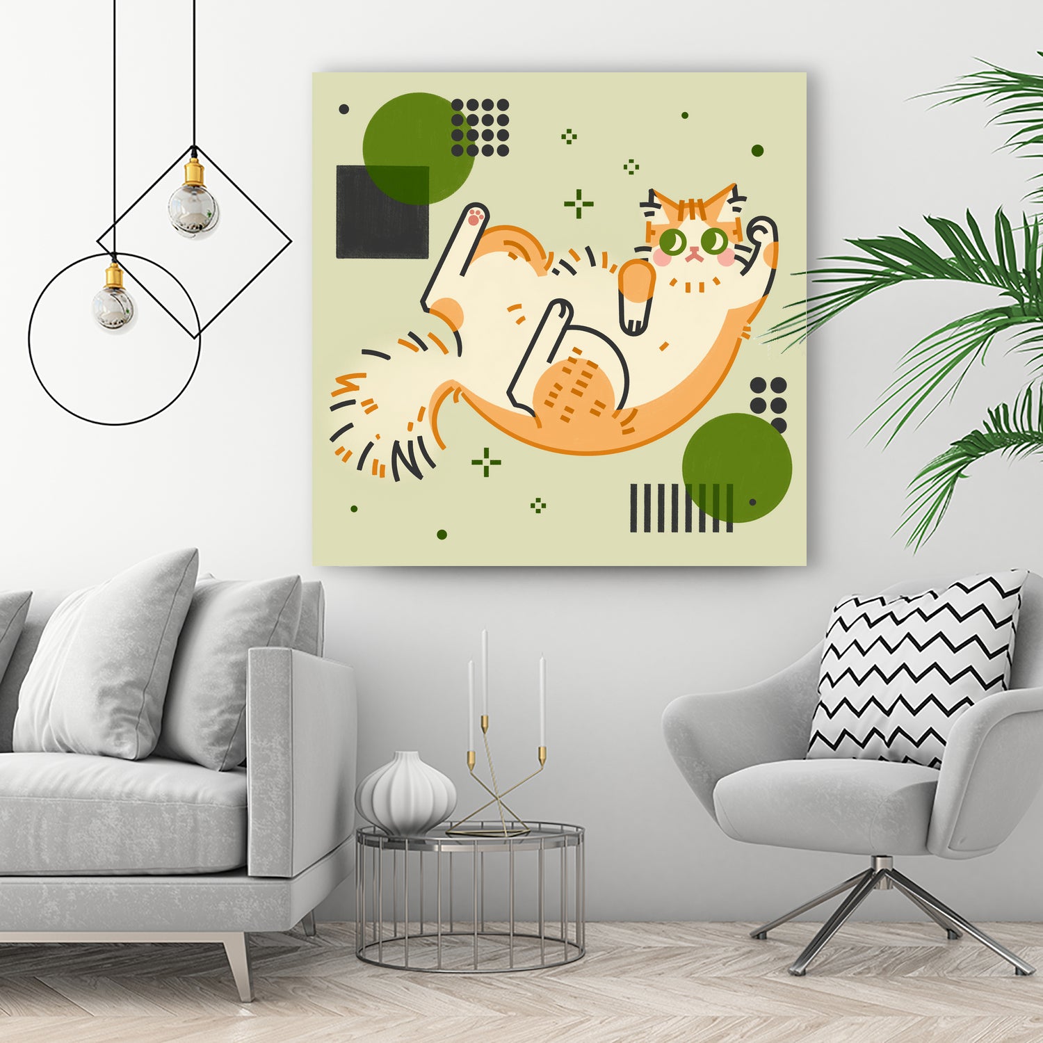 CATS_2 by Filomena Fidalgo on GIANT ART - green digital drawing