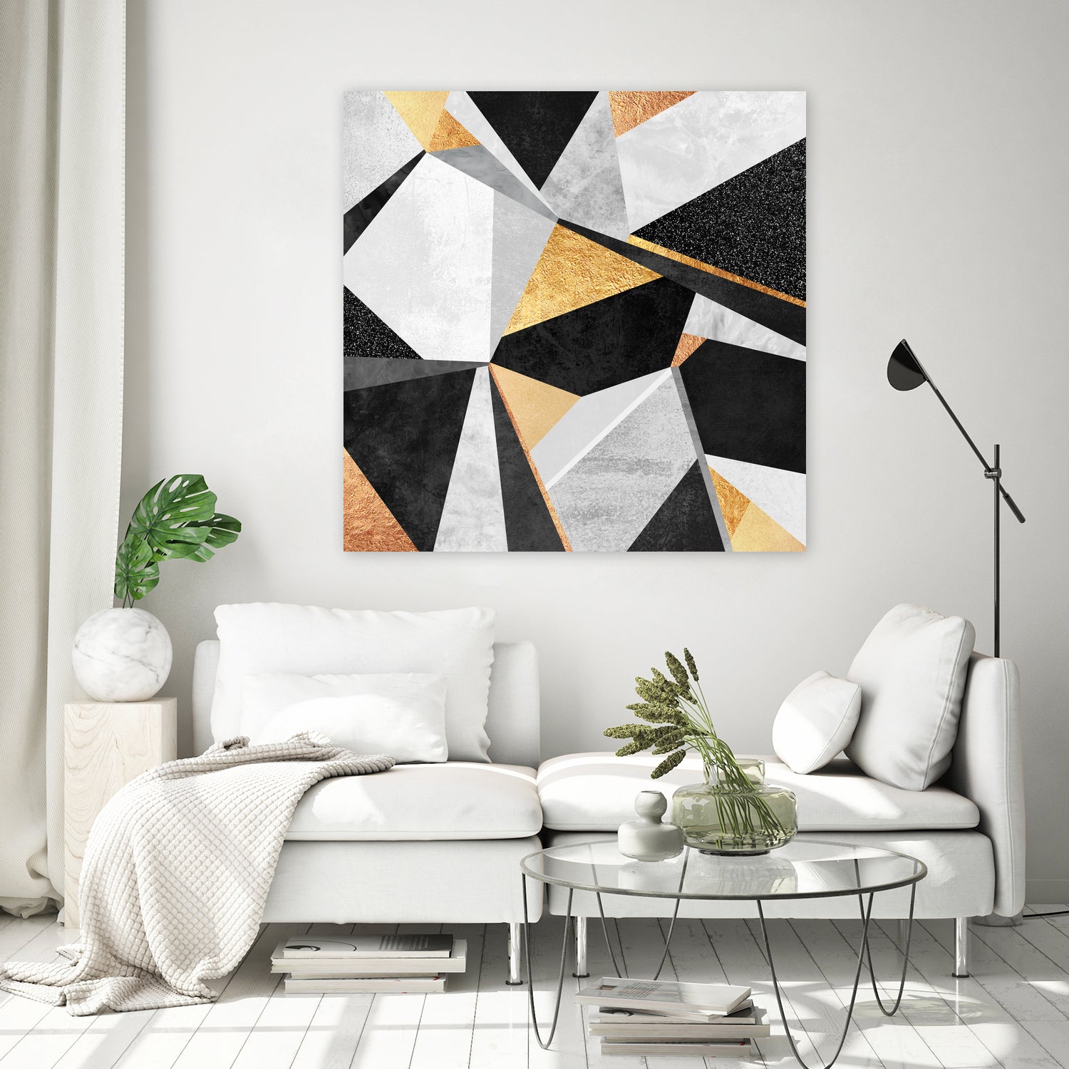 Geometry / Gold by Elisabeth Fredriksson on GIANT ART - yellow mixed media