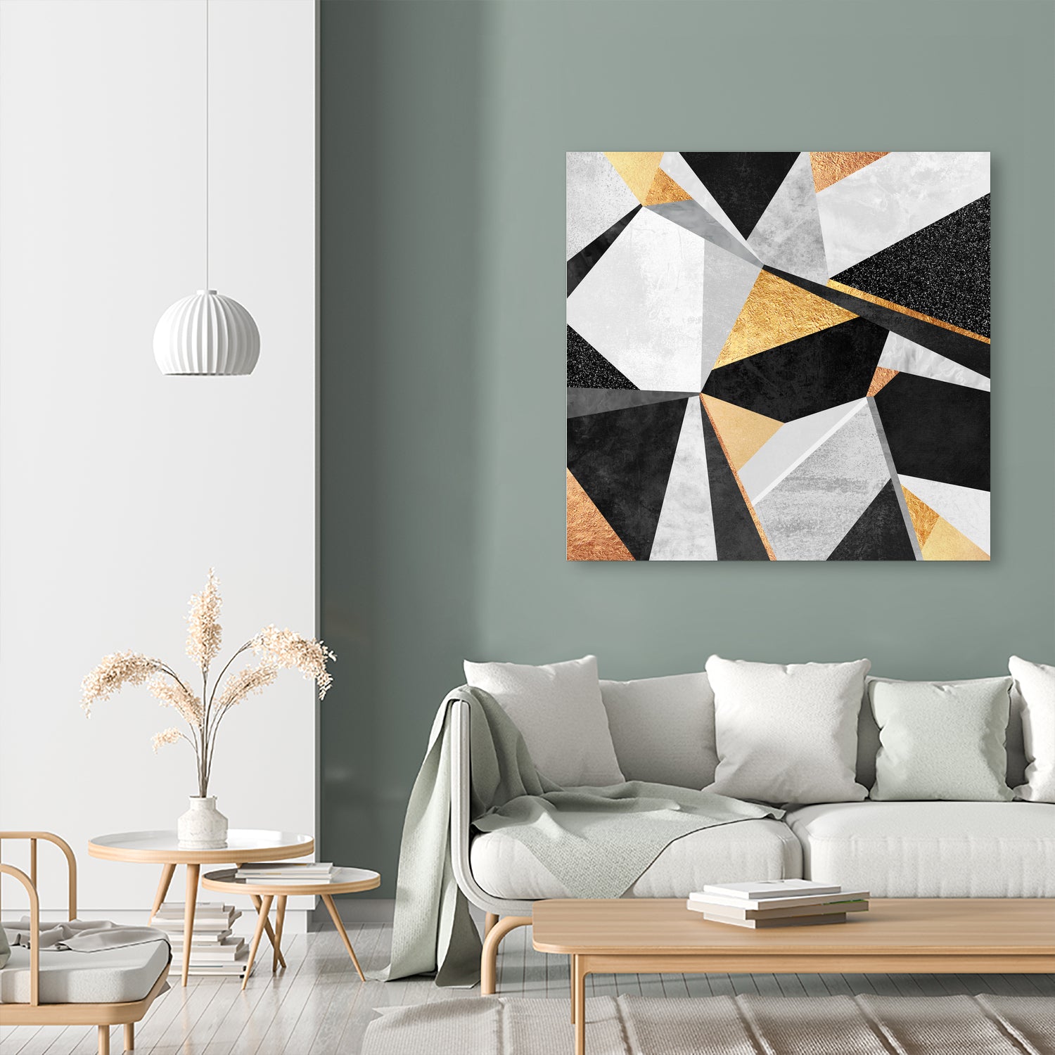 Geometry / Gold by Elisabeth Fredriksson on GIANT ART - yellow mixed media