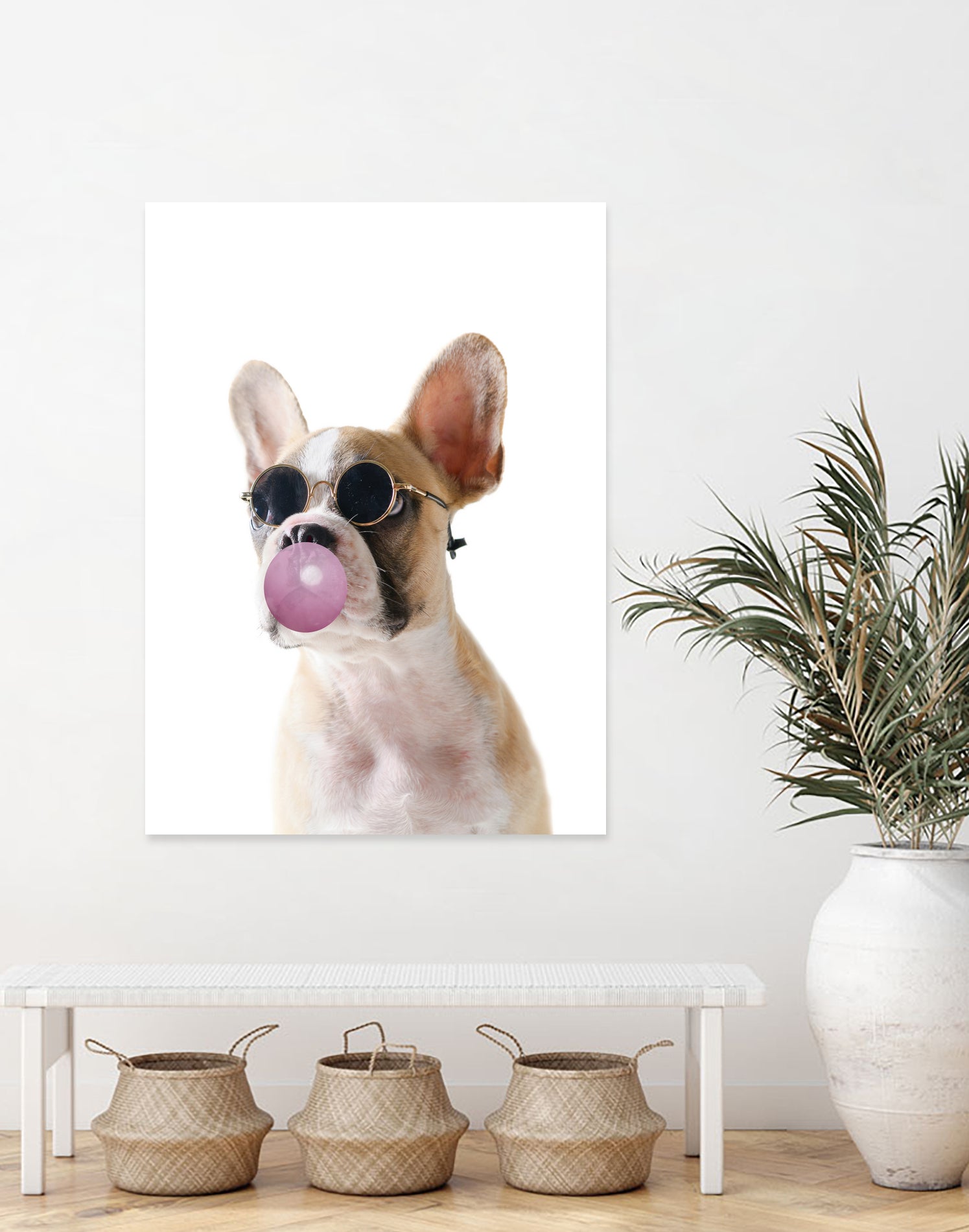 Dog With Bubble Gum by miguel angel romero franco on GIANT ART - pink photo manipulation