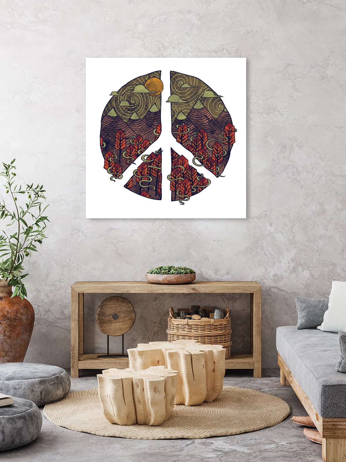 Peaceful Landscape by Hector Mansilla on GIANT ART - red digital drawing