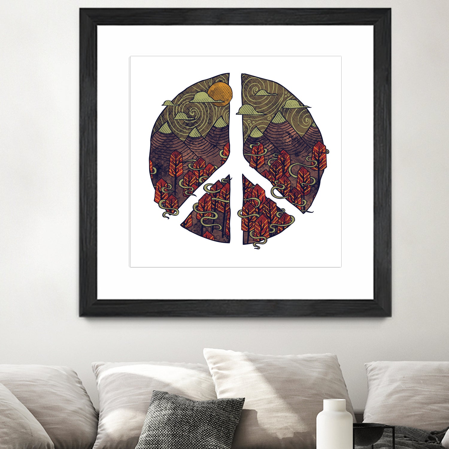 Peaceful Landscape by Hector Mansilla on GIANT ART - red digital drawing