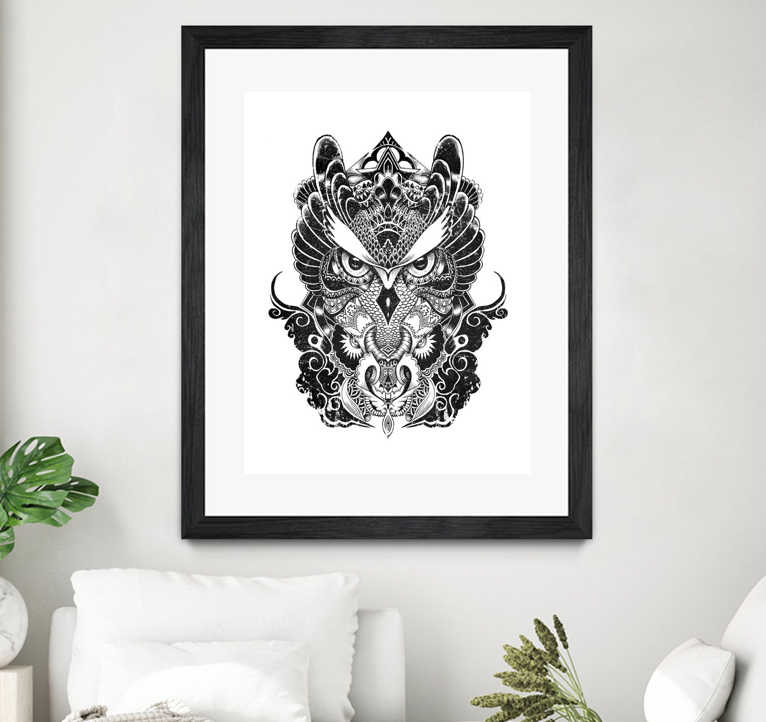 Owl and Dragon by Salvatore C. De Simone on GIANT ART - black mixed media