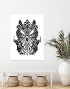 Owl and Dragon by Salvatore C. De Simone on GIANT ART - black mixed media