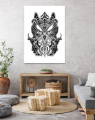 Owl and Dragon by Salvatore C. De Simone on GIANT ART - black mixed media