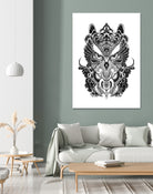 Owl and Dragon by Salvatore C. De Simone on GIANT ART - black mixed media