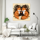 foxes in love by Haris Kavalla on GIANT ART - brown photo illustration