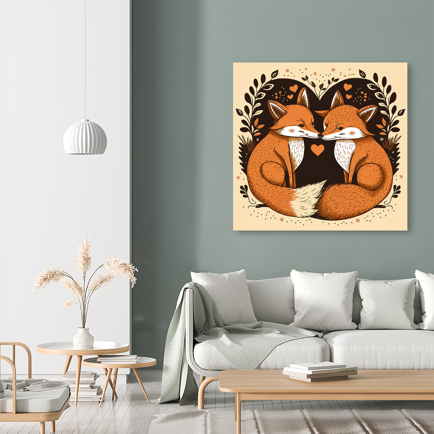 foxes in love by Haris Kavalla on GIANT ART - brown photo illustration