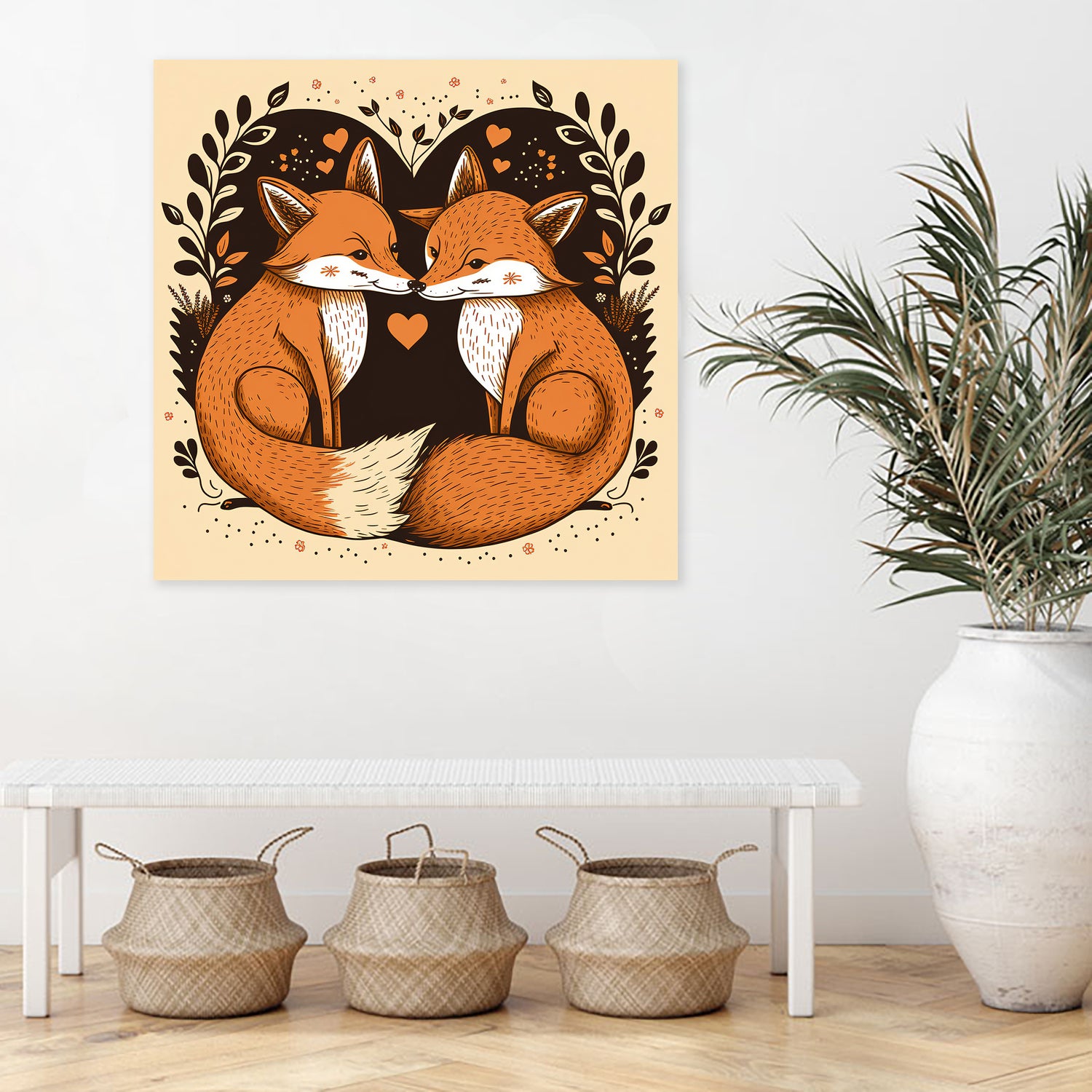 foxes in love by Haris Kavalla on GIANT ART - brown photo illustration
