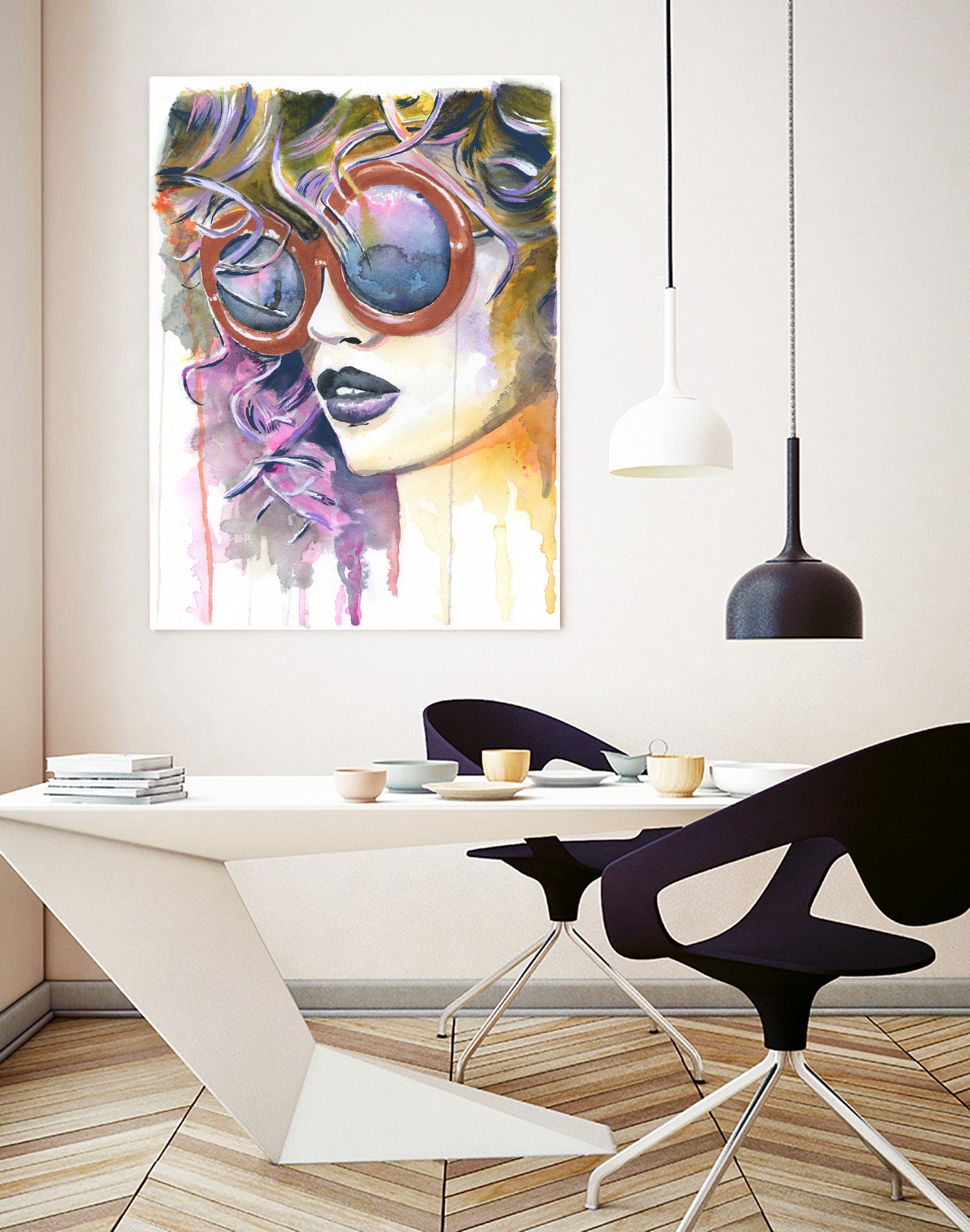 Painted Lady by Heather Perry on GIANT ART - fuchsia mixed media