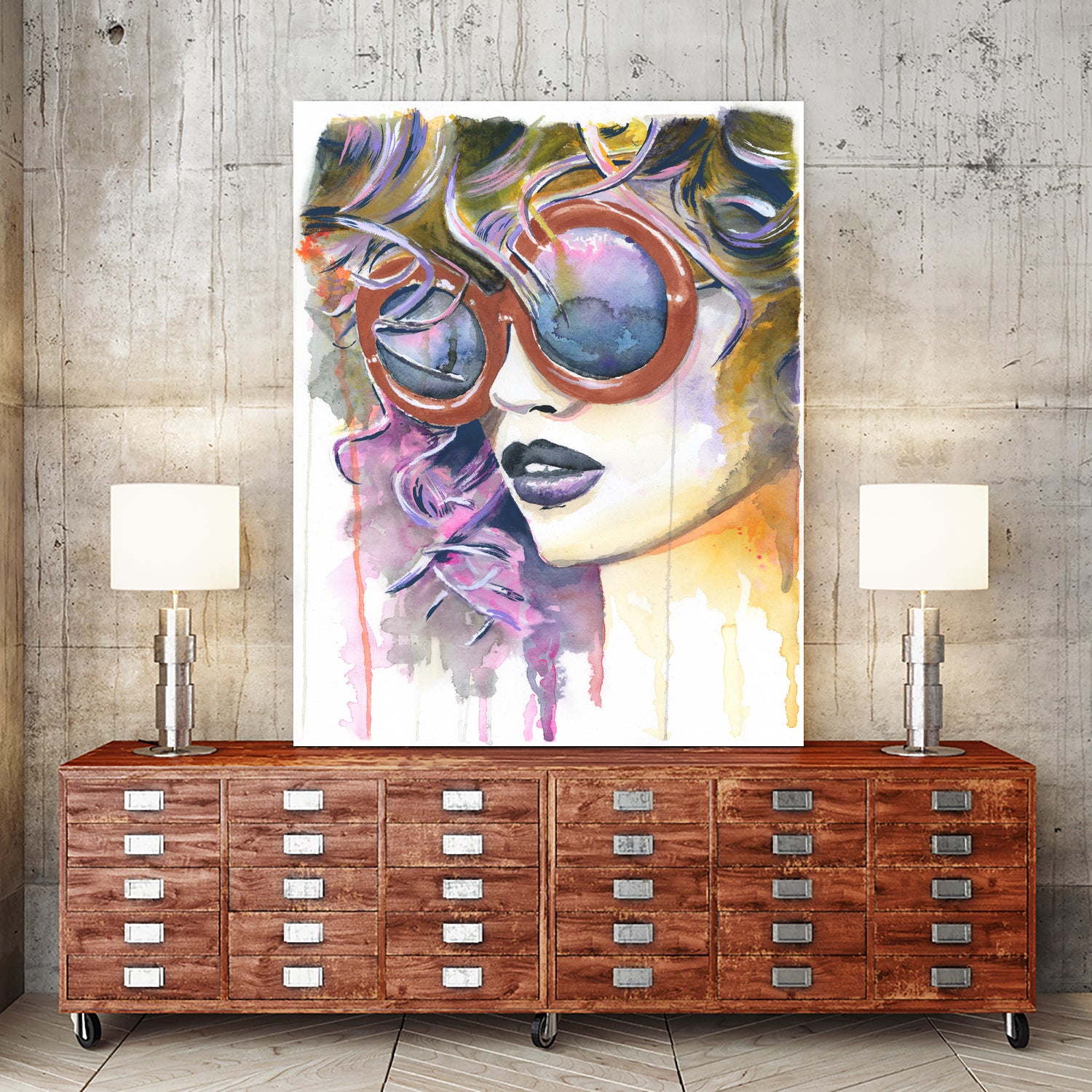 Painted Lady by Heather Perry on GIANT ART - fuchsia mixed media
