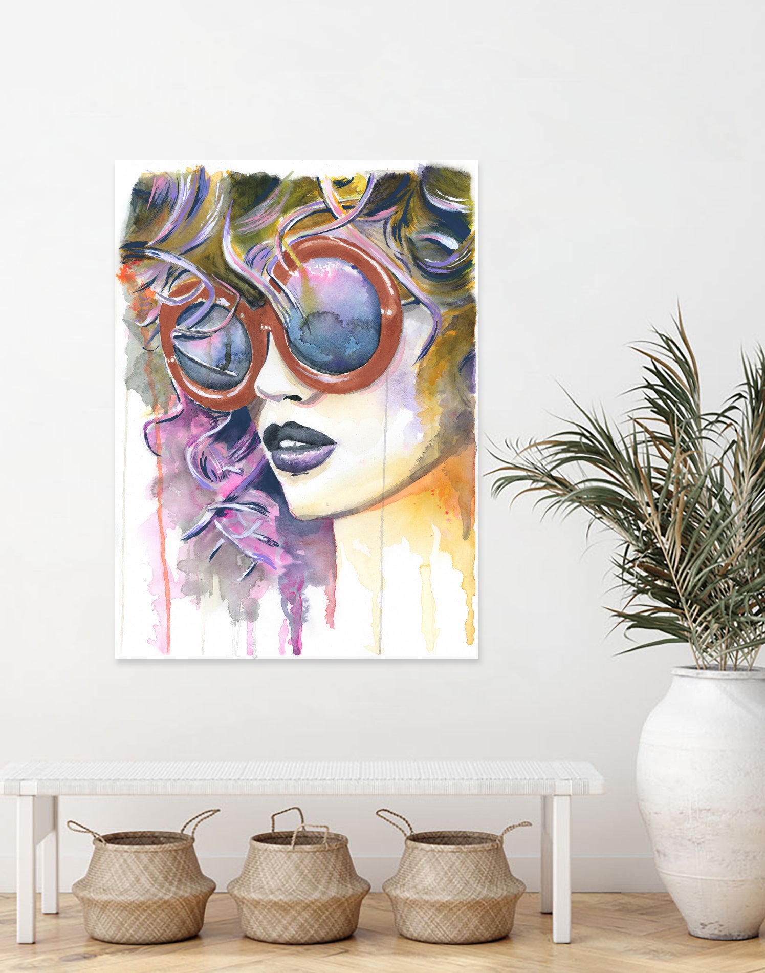 Painted Lady by Heather Perry on GIANT ART - fuchsia mixed media