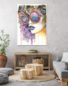 Painted Lady by Heather Perry on GIANT ART - fuchsia mixed media