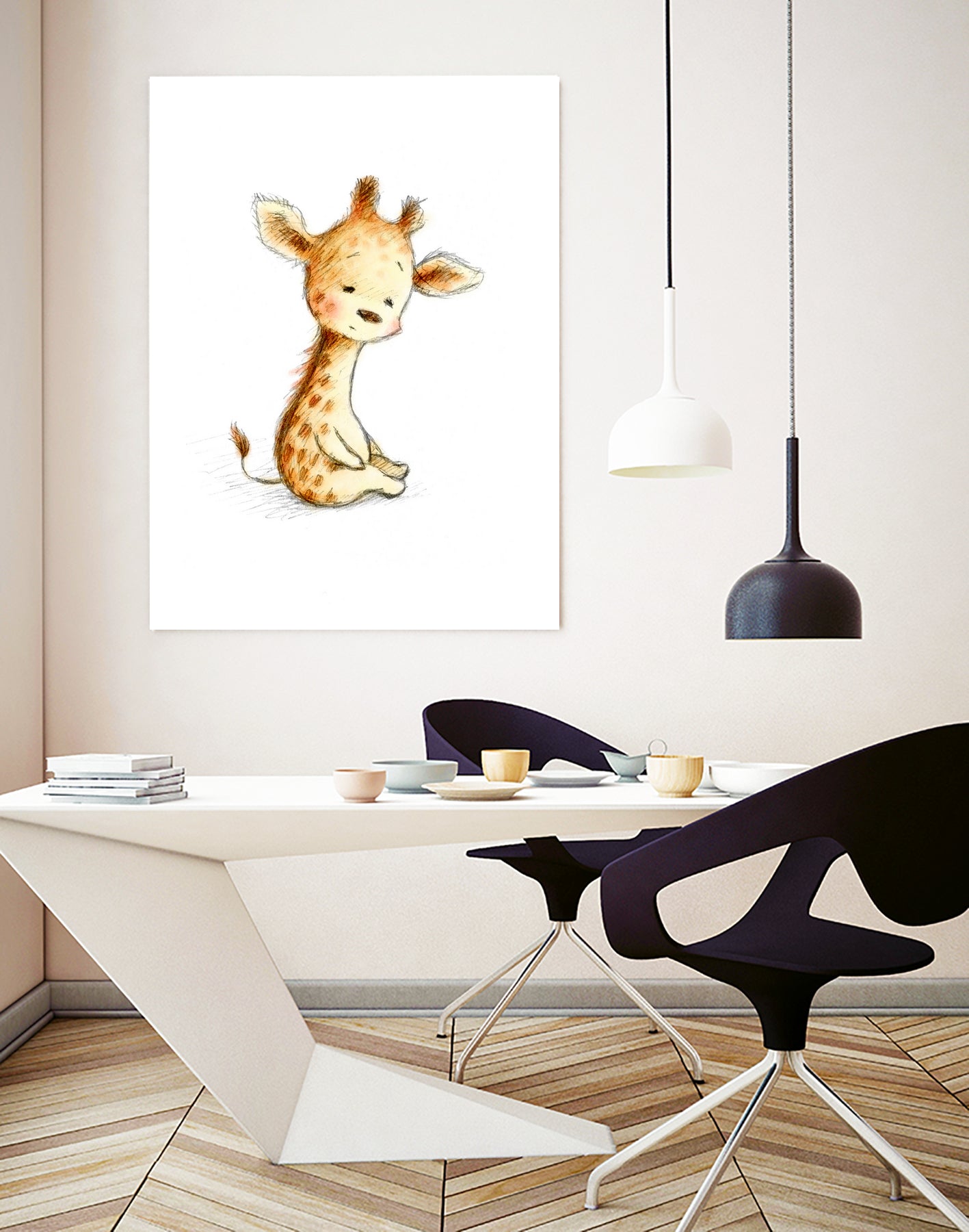 Giraffe by Anna Abramska on GIANT ART - yellow digital painting