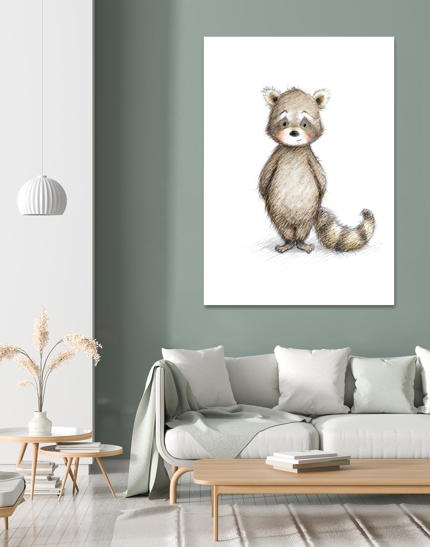 Raccoon by Anna Abramska on GIANT ART - gray digital drawing